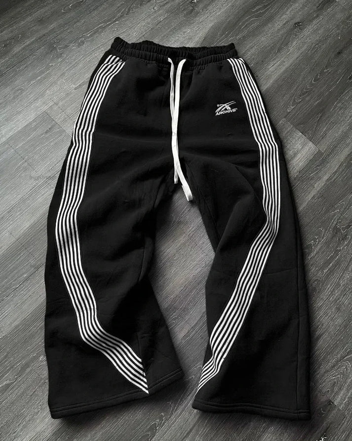 "Archive" Striped Baggy Sweatpants